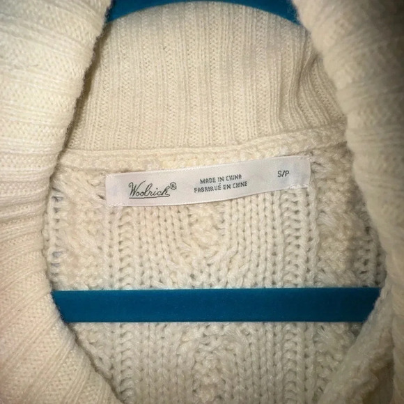 Woolrich women’s shawl‎ collar cardigan knit vest Cream small petite SP winter - Picture 4 of 4